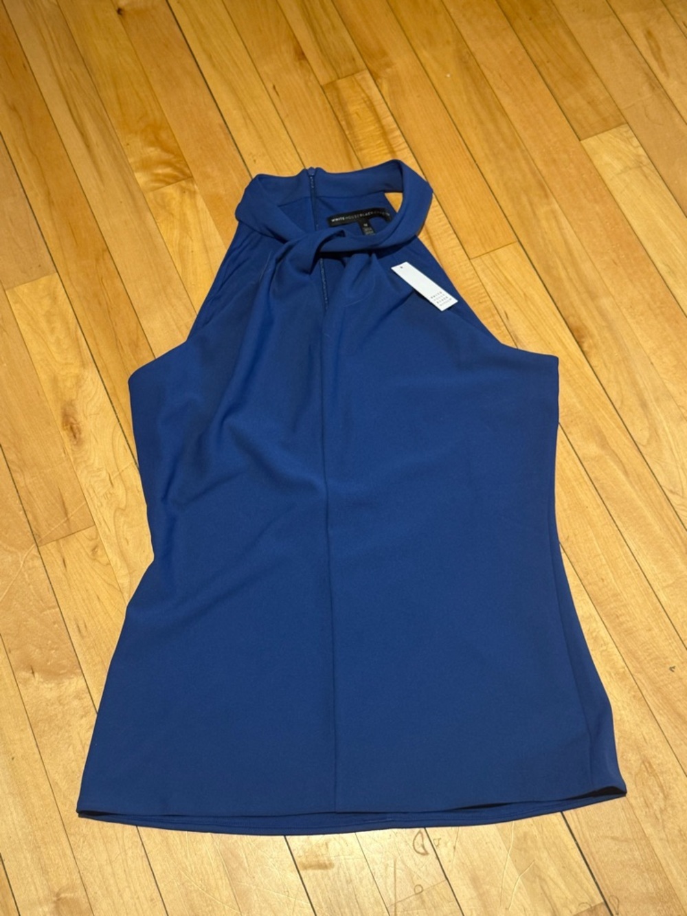 White House Black Market Dark Blue Halter Top